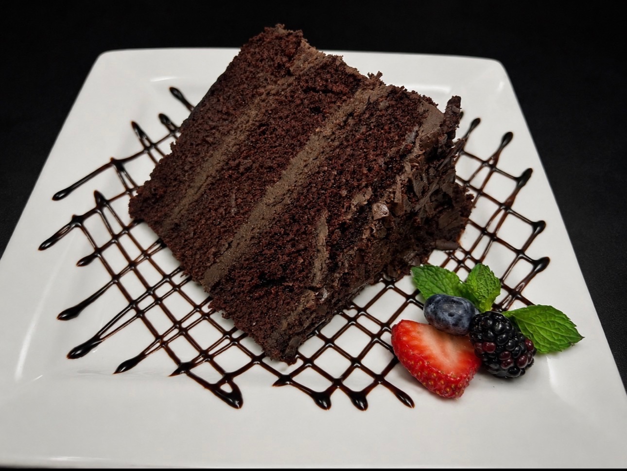 Black Out Cake served at Oak and Iron