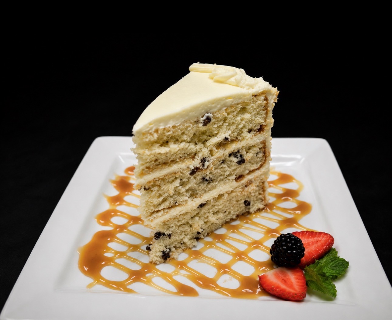 Italian Cream Cake served at Oak and Iron